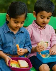 Children having a healthy snack