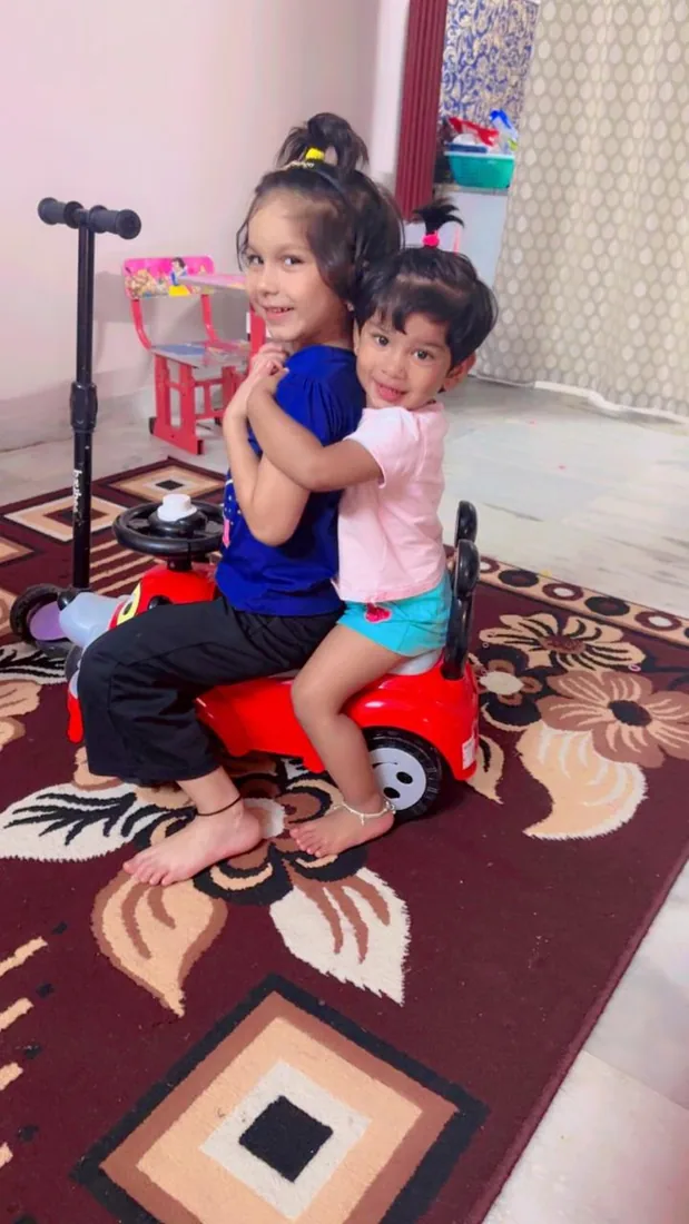 Play time building motor skills on a ride-on toy